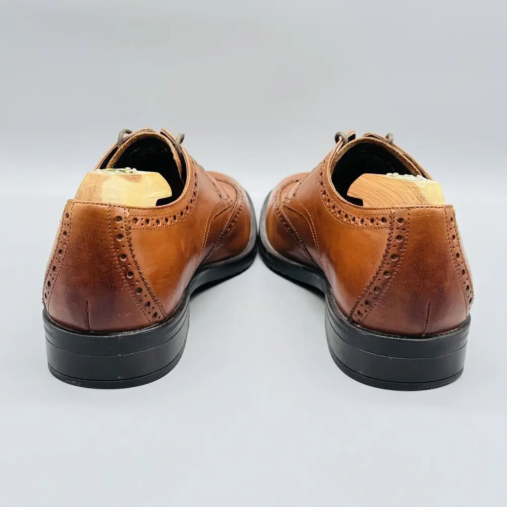 Cole Haan Shoes Mens 9.5 Brown Leather Grand OS Wingtip Oxford Dress Brogue